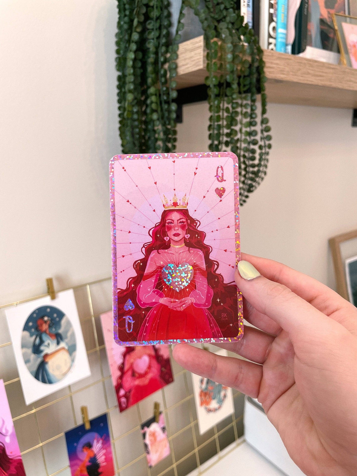 Queen of Hearts Glitter Sticker