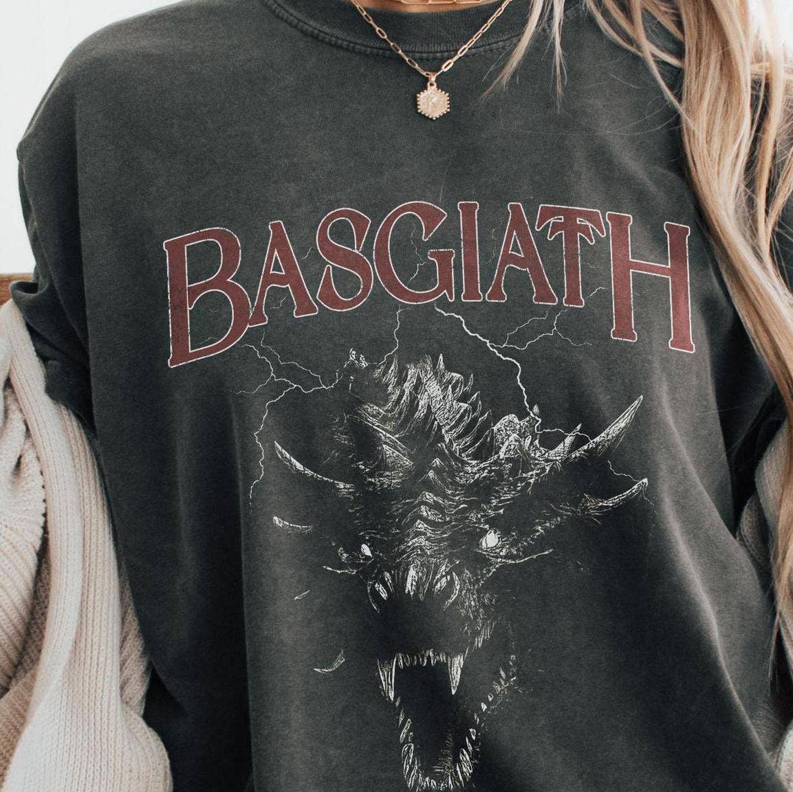 Basgiath War College Shirt - Distressed Iron Flame Merch: T-shirt / Pepper / L