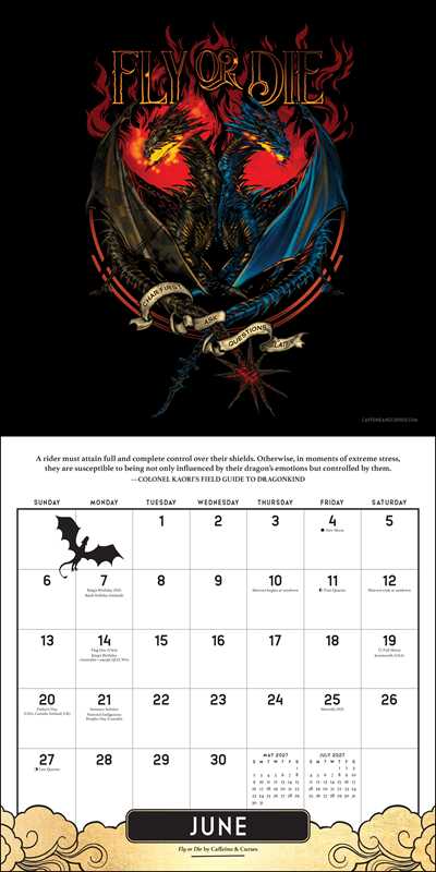 Fourth Wing Officially Licensed Fan Art 2027 Wall Calendar by Entangled: Calendar; 24 pages / English
