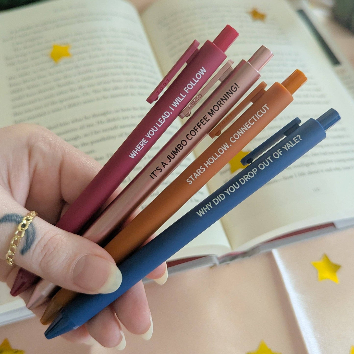 Stars hollow pens: Full set of 4 pens
