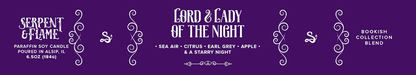 Lord & Lady of the Night Candle, Citrus Sea Air Apple Earl G: 4 oz