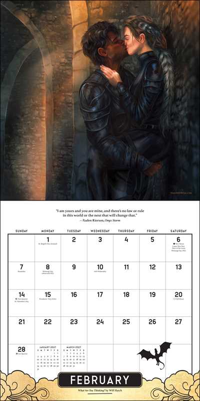 Fourth Wing Officially Licensed Fan Art 2027 Wall Calendar by Entangled: Calendar; 24 pages / English