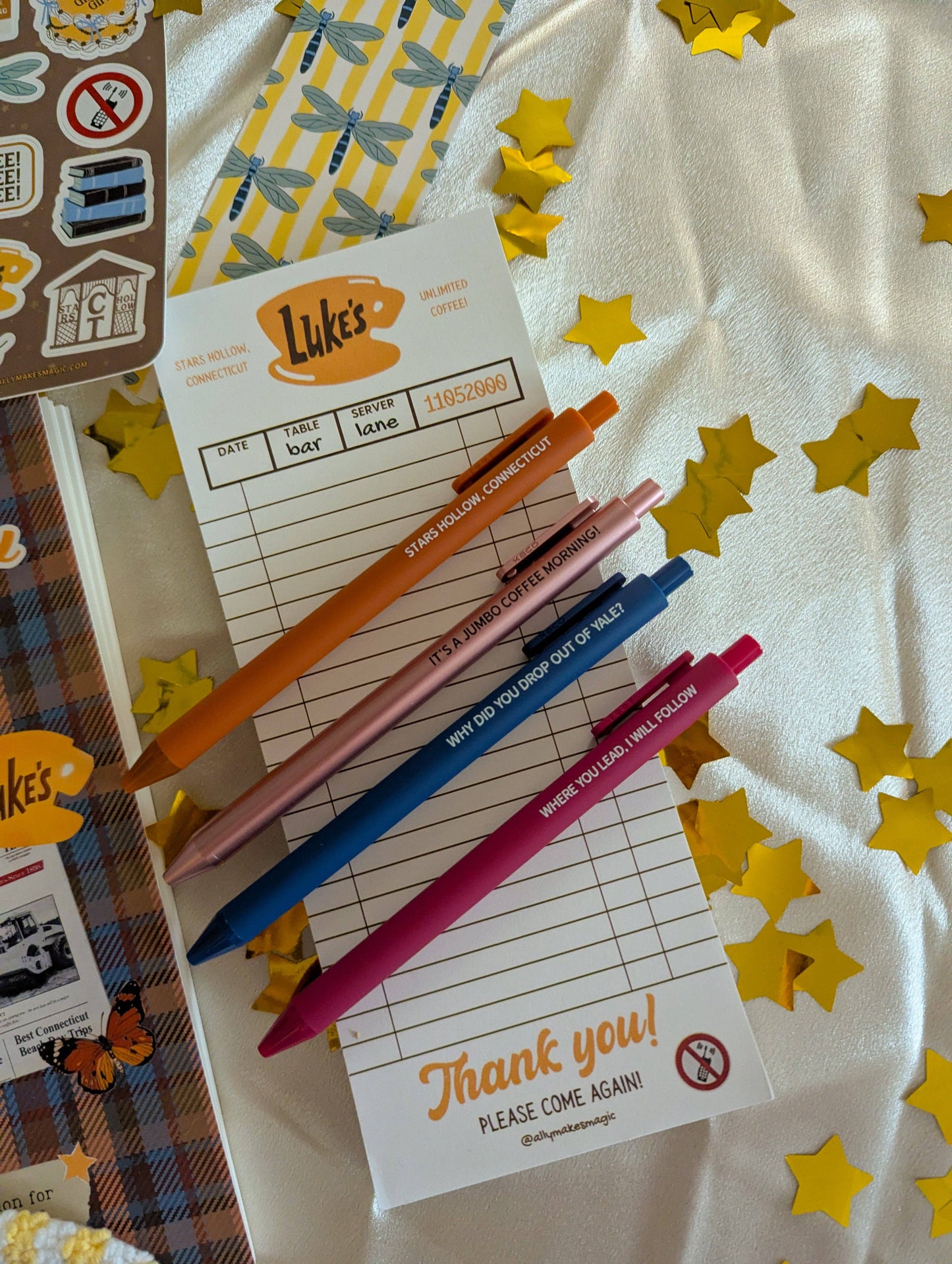 Stars hollow pens: Full set of 4 pens