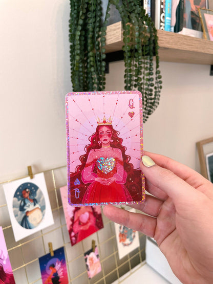 Queen of Hearts Glitter Sticker