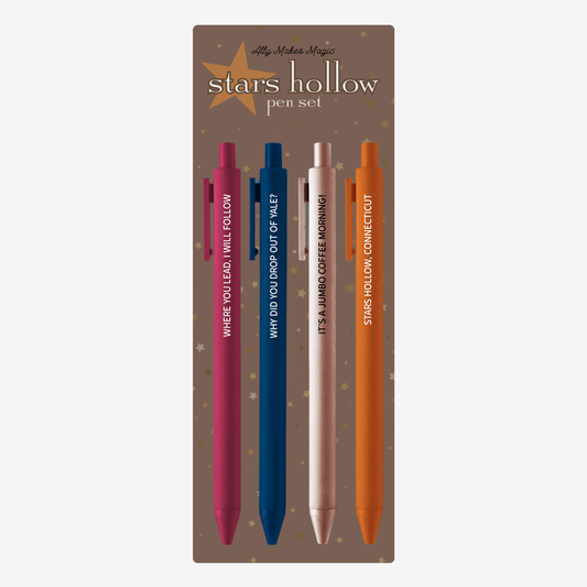 Stars hollow pens: Full set of 4 pens