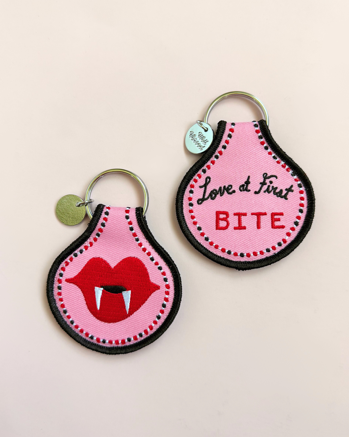 Love at First Bite | Bookish Embroidered Keychain