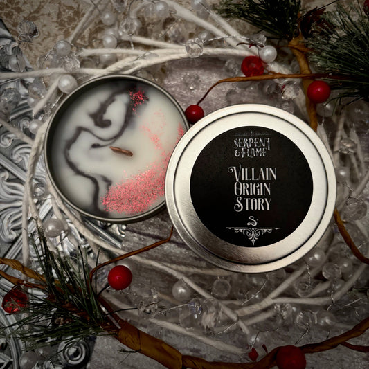 Villain Origin Story Candle, Spiced Citrus Apple: 4 oz