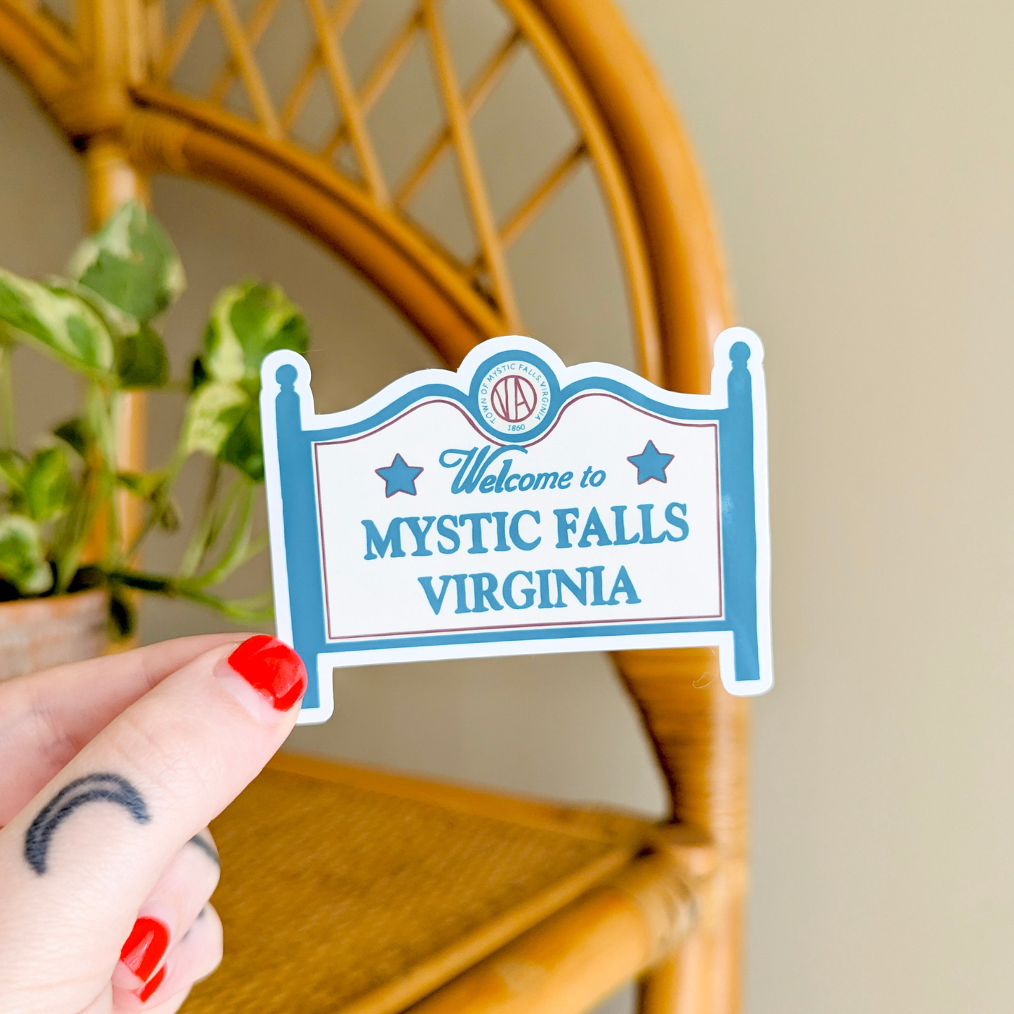Mystic falls sign sticker