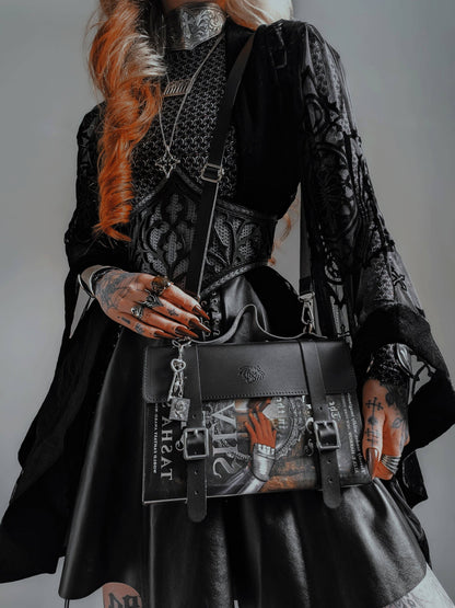 The Siren & Swan Book Satchel - Black: Black