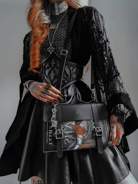 The Siren & Swan Book Satchel - Black: Black