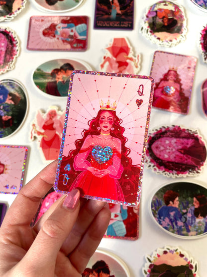Queen of Hearts Glitter Sticker