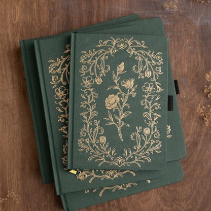 B5 Antique Floral: Dot Grid Notebook