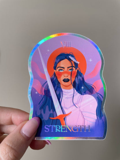 Strength Holographic Sticker