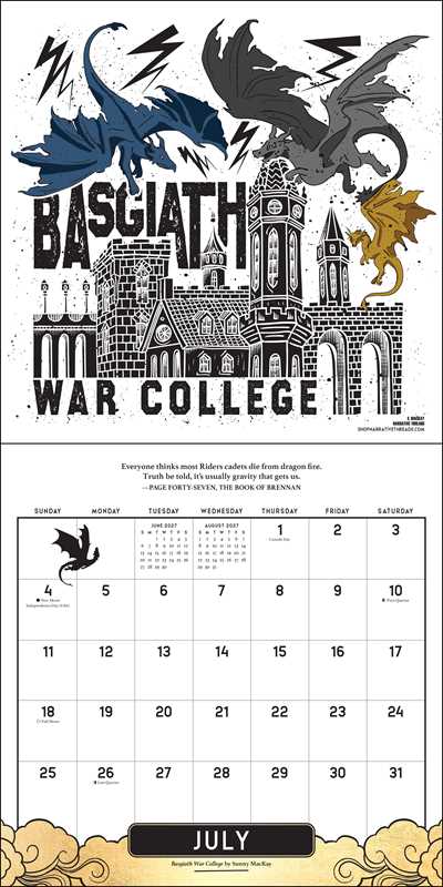 Fourth Wing Officially Licensed Fan Art 2027 Wall Calendar by Entangled: Calendar; 24 pages / English
