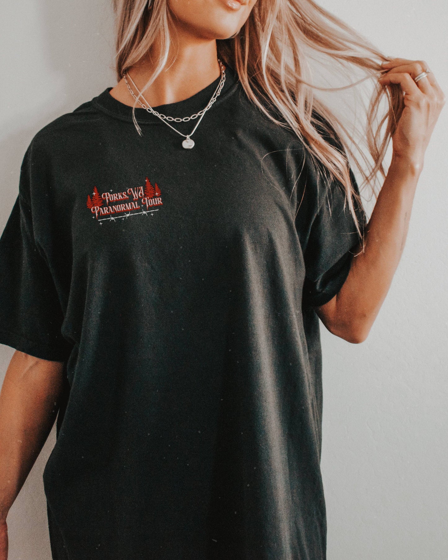 Twilight Forks, WA Paranormal Tour Band Tee: Black / XL
